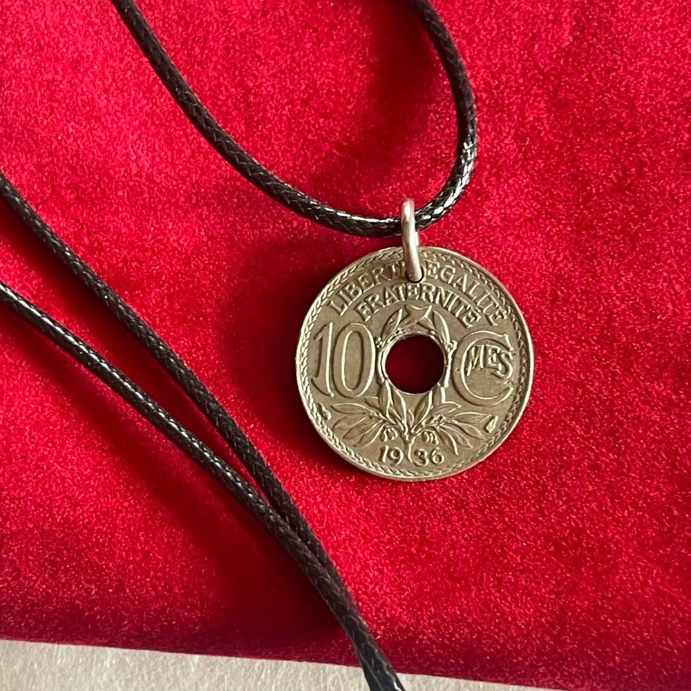 Rare find French coin pendant necklace